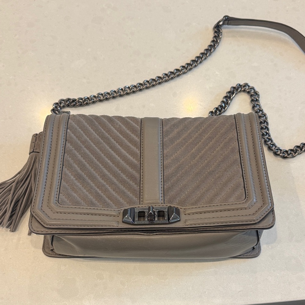 Rebecca Minkoff Grey Quilted Crossbody Bag